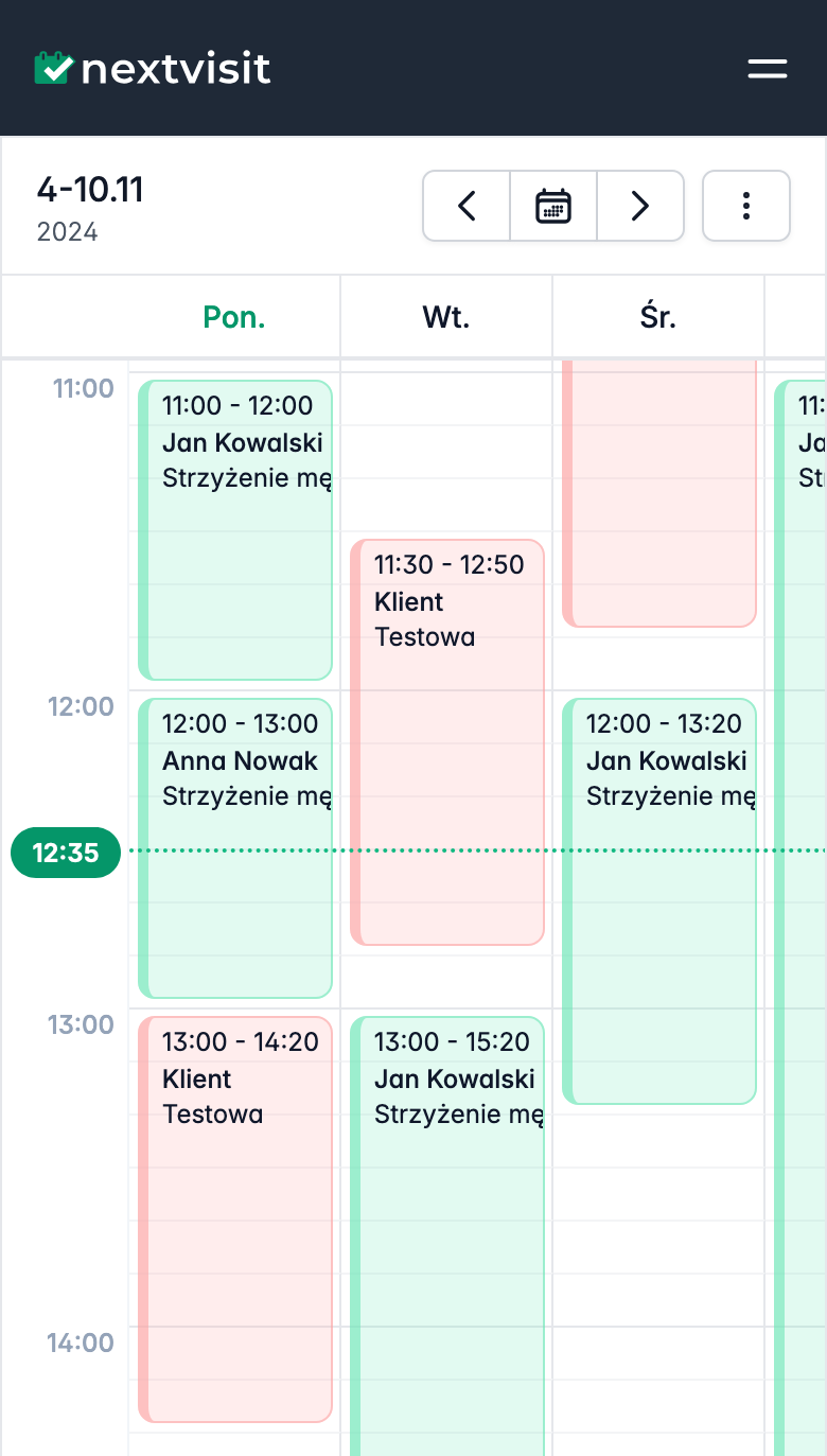 System rezerwacji na urządzenia mobilne, tablety, komórki